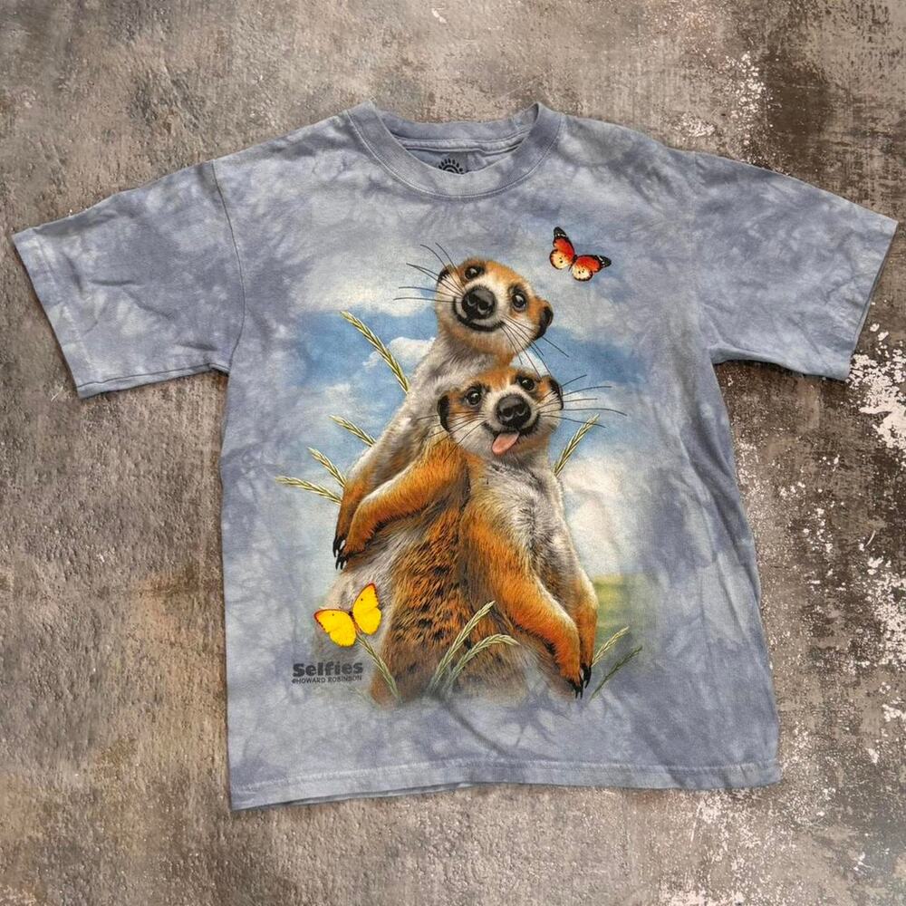 Cute Meerkat The Mountain Tie Dye T Shirt! Womens XS